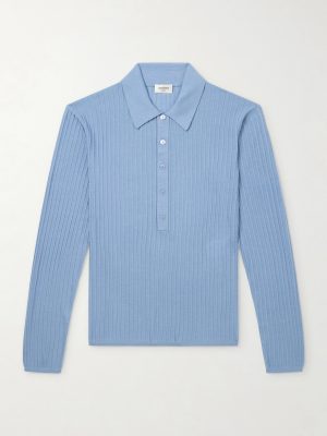 Slim-Fit Ribbed Wool, Cashmere and Silk-Blend Polo Shirt Slim-Fit Ribbed Wool, Cashmere and Silk-Blend Polo Shirt