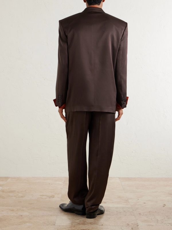 Double-Breasted Silk Blazer - BK