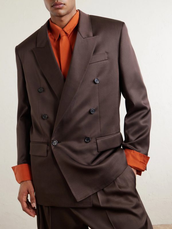 Double-Breasted Silk Blazer - E2