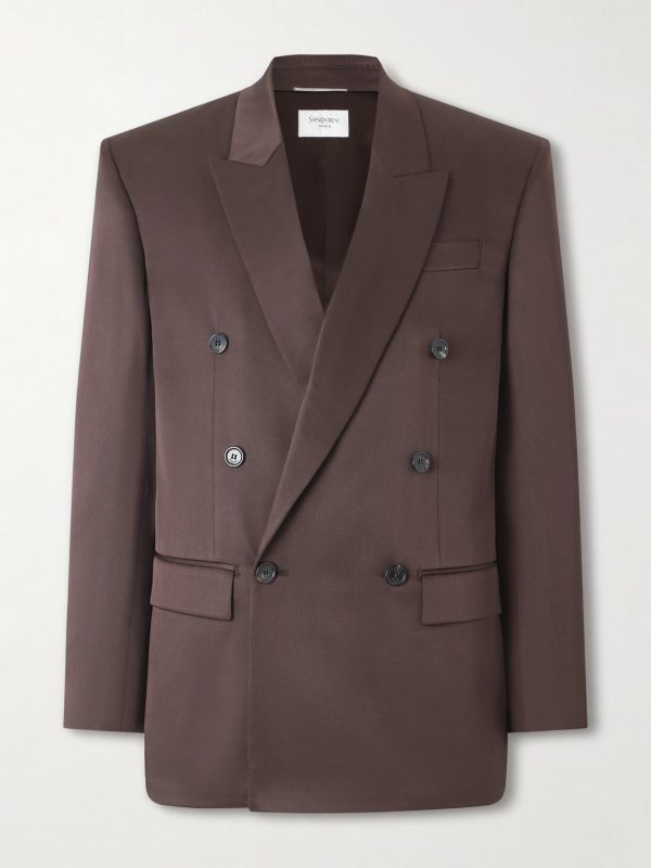 Double-Breasted Silk Blazer