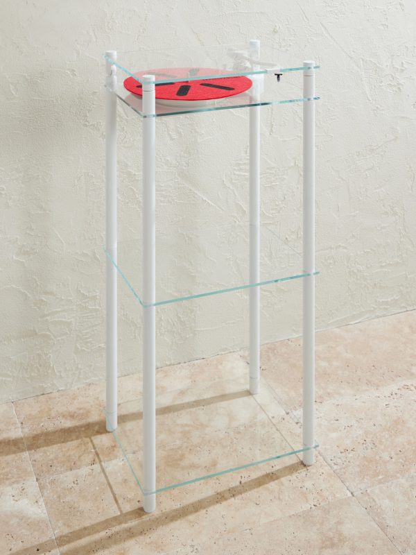 Transparent Turntable with Aluminum and Glass Stand