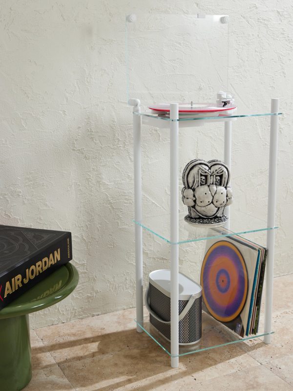 Transparent Turntable with Aluminum and Glass Stand - OU