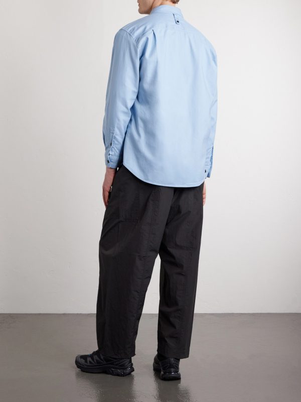 Button-Down Collar Logo-Embroidered Organic Cotton-Tela Shirt - BK Button-Down Collar Logo-Embroidered Organic Cotton-Tela Shirt - BK
