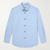 Button-Down Collar Logo-Embroidered Organic Cotton-Tela Shirt Button-Down Collar Logo-Embroidered Organic Cotton-Tela Shirt