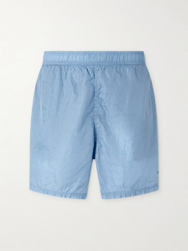 Straight-Leg Mid-Length Water Reactive Camo Shell Swim Shorts