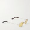 Stretch Panthos Oval-Frame Silver-Tone Sunglasses - FR Stretch Panthos Oval-Frame Silver-Tone Sunglasses - FR