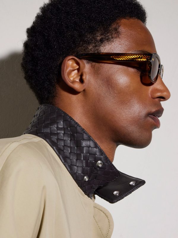 Intrecciato Square-Frame Acetate and Gold-Tone Sunglasses - BK