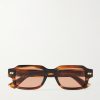Intrecciato Square-Frame Acetate and Gold-Tone Sunglasses