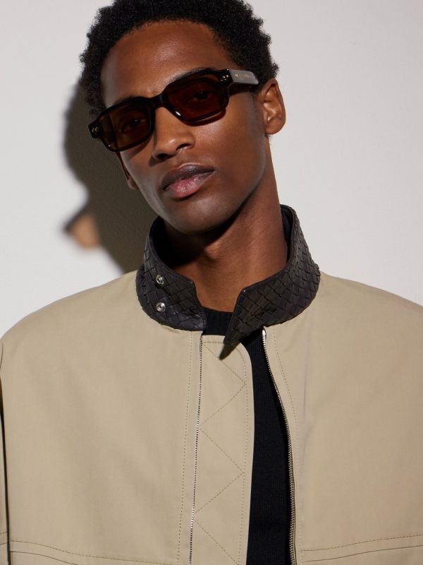 Intrecciato Square-Frame Acetate and Gold-Tone Sunglasses - OU