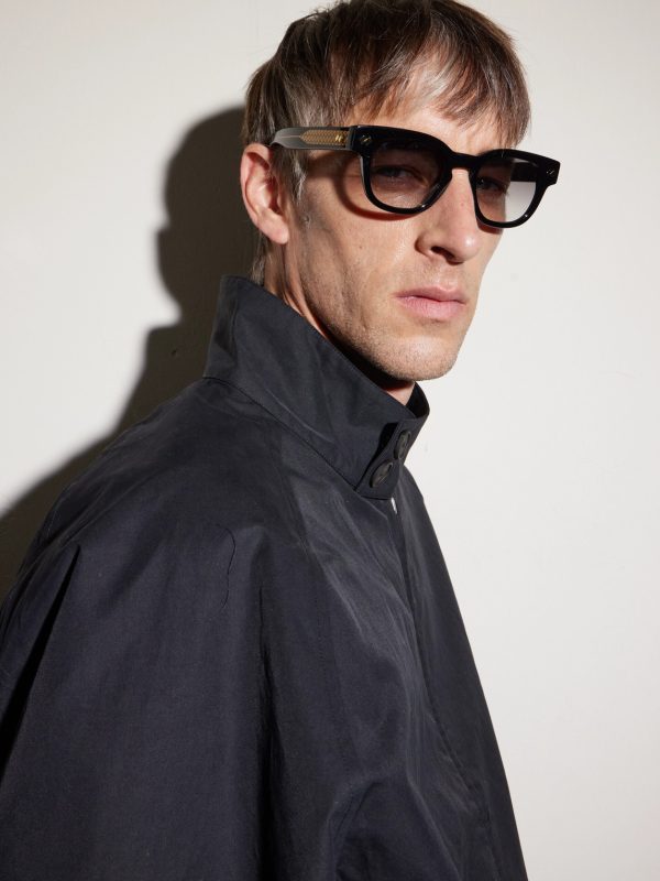 Intrecciato Panthos Square-Frame Recycled-Acetate Sunglasses - BK