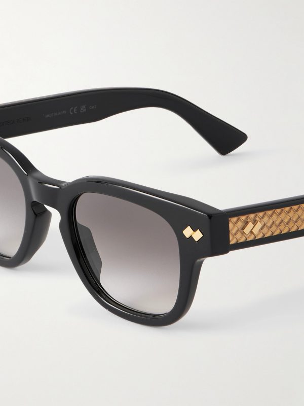 Intrecciato Panthos Square-Frame Recycled-Acetate Sunglasses - CU