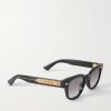 Intrecciato Panthos Square-Frame Recycled-Acetate Sunglasses - FR