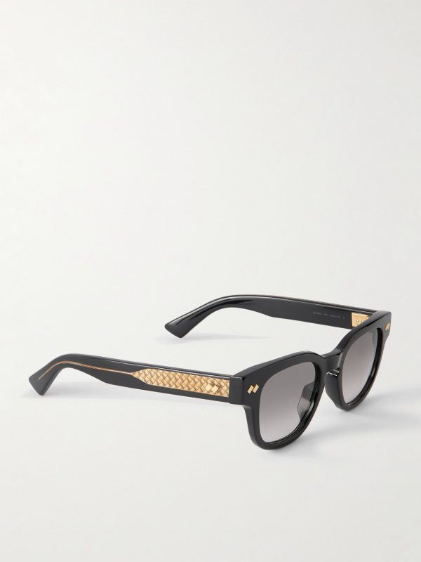 Intrecciato Panthos Square-Frame Recycled-Acetate Sunglasses - FR