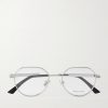 Dash Panthos Round-Frame Silver-Tone Optical Glasses