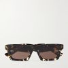 New Entry Square-Frame Tortoiseshell Recycled-Acetate Sunglasses
