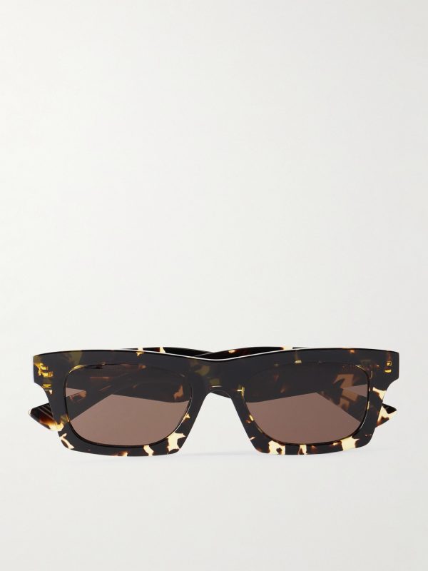 New Entry Square-Frame Tortoiseshell Recycled-Acetate Sunglasses