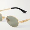 Stretch Panthos Oval-Frame Gold-Tone Sunglasses - CU