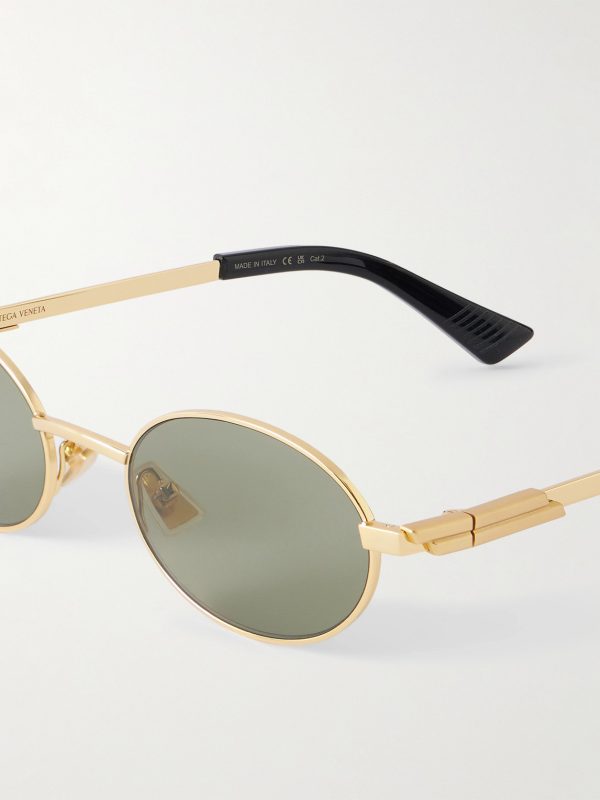 Stretch Panthos Oval-Frame Gold-Tone Sunglasses - CU