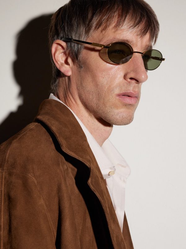 Stretch Panthos Oval-Frame Gold-Tone Sunglasses - OU