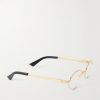 Stretch Panthos Oval-Frame Gold-Tone Optical Glasses - FR