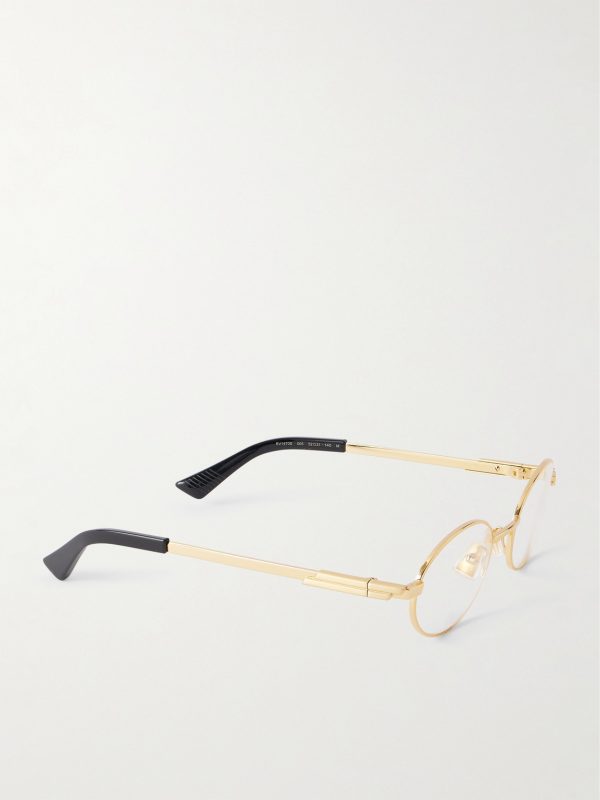 Stretch Panthos Oval-Frame Gold-Tone Optical Glasses - FR