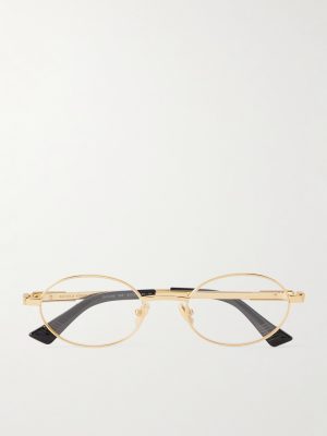 Stretch Panthos Oval-Frame Gold-Tone Optical Glasses