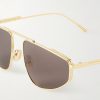Light Ribbon Aviator-Style Gold-Tone Sunglasses - CU Light Ribbon Aviator-Style Gold-Tone Sunglasses - CU