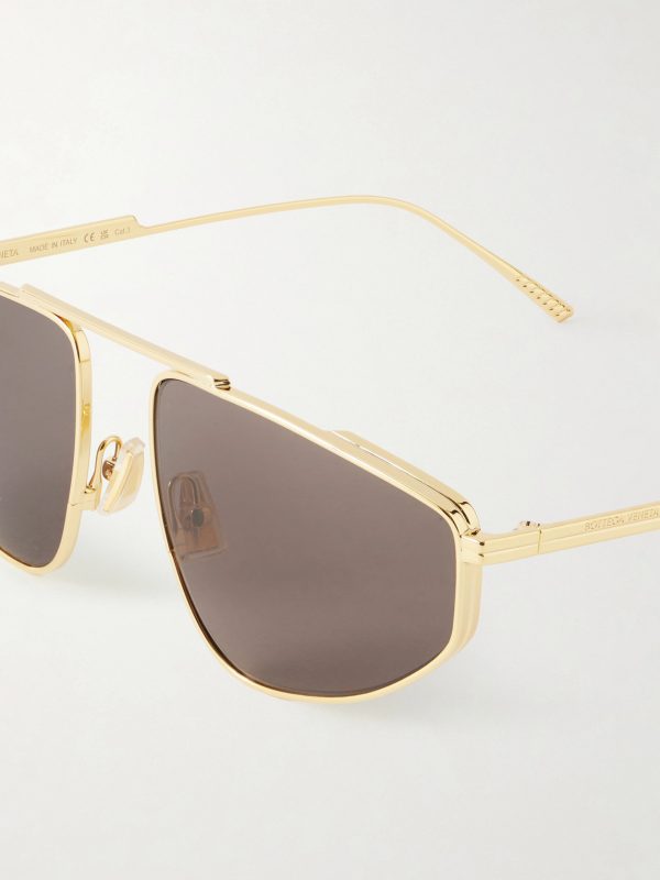Light Ribbon Aviator-Style Gold-Tone Sunglasses - CU Light Ribbon Aviator-Style Gold-Tone Sunglasses - CU