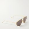 Light Ribbon Aviator-Style Gold-Tone Sunglasses - FR Light Ribbon Aviator-Style Gold-Tone Sunglasses - FR
