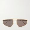 Light Ribbon Aviator-Style Gold-Tone Sunglasses Light Ribbon Aviator-Style Gold-Tone Sunglasses