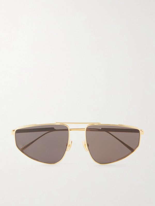 Light Ribbon Aviator-Style Gold-Tone Sunglasses Light Ribbon Aviator-Style Gold-Tone Sunglasses