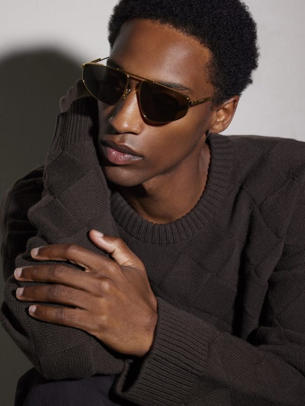 Light Ribbon Aviator-Style Gold-Tone Sunglasses - OU Light Ribbon Aviator-Style Gold-Tone Sunglasses - OU