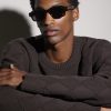 Intrecciato Square-Frame Recycled-Acetate Sunglasses - BK