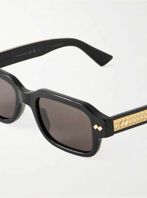 Intrecciato Square-Frame Recycled-Acetate Sunglasses - CU