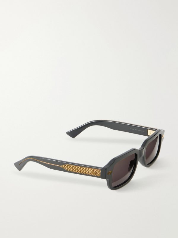 Intrecciato Square-Frame Recycled-Acetate Sunglasses - FR