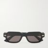 Intrecciato Square-Frame Recycled-Acetate Sunglasses