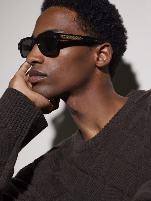 Intrecciato Square-Frame Recycled-Acetate Sunglasses - OU