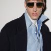 Light Ribbon Aviator-Style Silver-Tone Sunglasses - BK Light Ribbon Aviator-Style Silver-Tone Sunglasses - BK