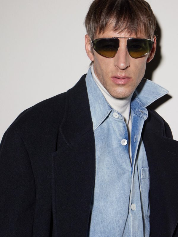 Light Ribbon Aviator-Style Silver-Tone Sunglasses - BK Light Ribbon Aviator-Style Silver-Tone Sunglasses - BK