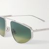 Light Ribbon Aviator-Style Silver-Tone Sunglasses - CU Light Ribbon Aviator-Style Silver-Tone Sunglasses - CU