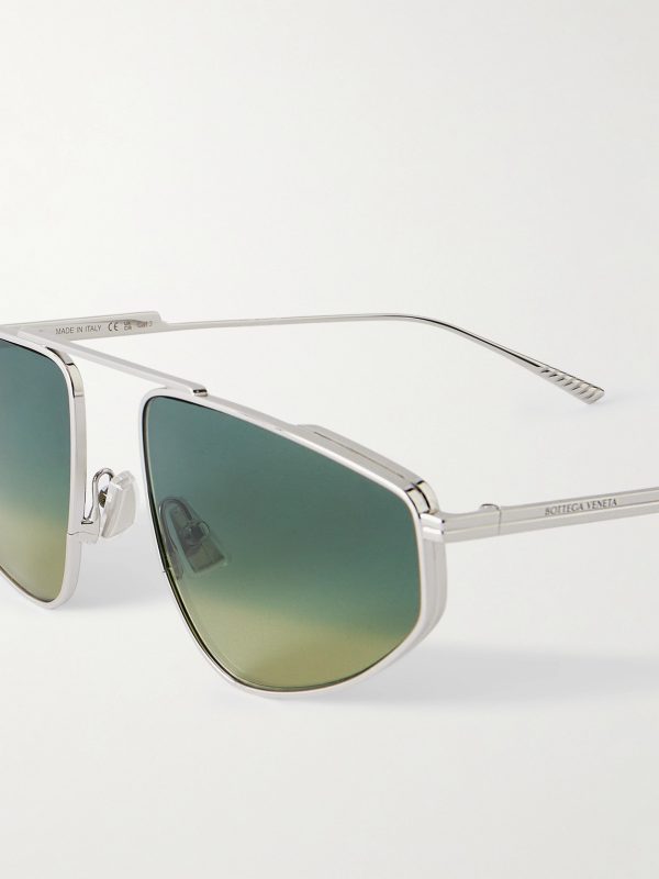 Light Ribbon Aviator-Style Silver-Tone Sunglasses - CU Light Ribbon Aviator-Style Silver-Tone Sunglasses - CU