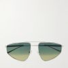 Light Ribbon Aviator-Style Silver-Tone Sunglasses Light Ribbon Aviator-Style Silver-Tone Sunglasses