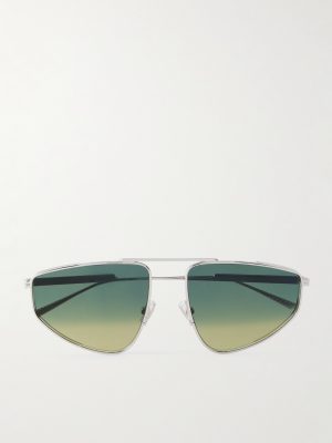 Light Ribbon Aviator-Style Silver-Tone Sunglasses Light Ribbon Aviator-Style Silver-Tone Sunglasses
