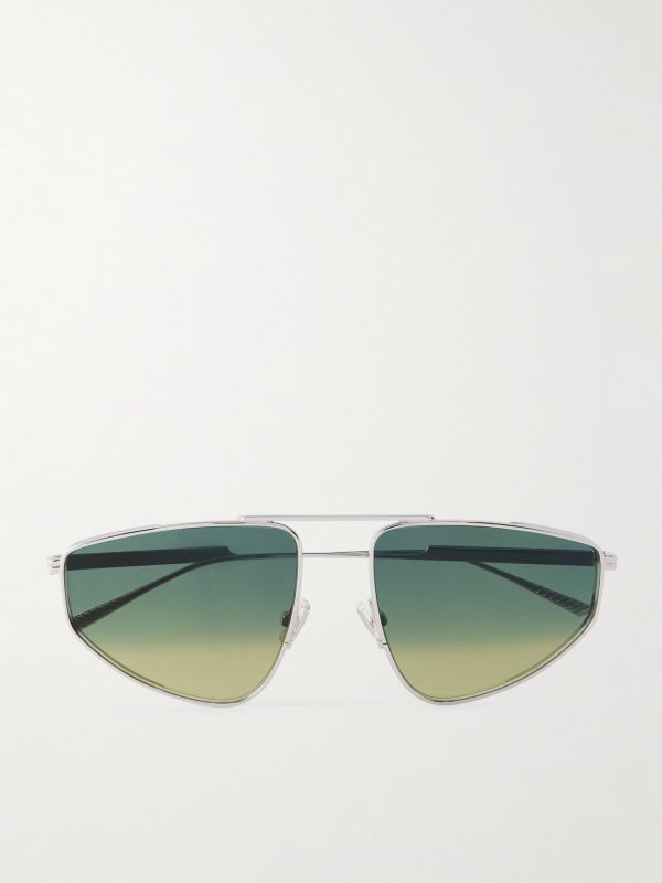 Light Ribbon Aviator-Style Silver-Tone Sunglasses Light Ribbon Aviator-Style Silver-Tone Sunglasses