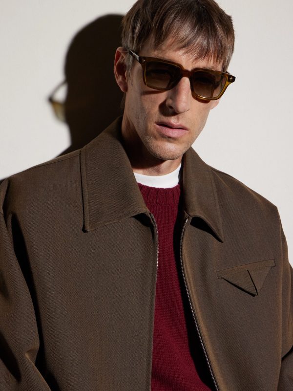 Triangle Stud Square-Frame Recycled-Acetate Sunglasses - BK Triangle Stud Square-Frame Recycled-Acetate Sunglasses - BK