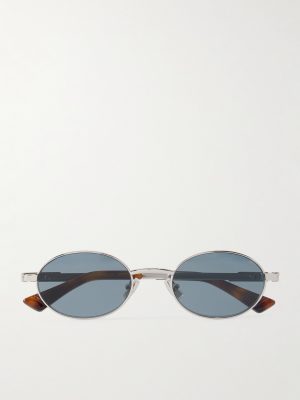 Stretch Panthos Oval-Frame Silver-Tone Sunglasses Stretch Panthos Oval-Frame Silver-Tone Sunglasses