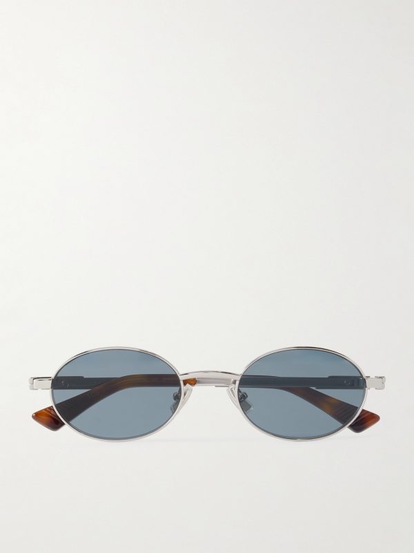 Stretch Panthos Oval-Frame Silver-Tone Sunglasses Stretch Panthos Oval-Frame Silver-Tone Sunglasses