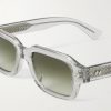 Intrecciato Square-Frame Recycled-Acetate Sunglasses - CU Intrecciato Square-Frame Recycled-Acetate Sunglasses - CU