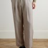 Kay 10027 Straight-Leg Pleated Linen and Wool-Blend Suit Trousers - FR Kay 10027 Straight-Leg Pleated Linen and Wool-Blend Suit Trousers - FR