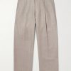 Kay 10027 Straight-Leg Pleated Linen and Wool-Blend Suit Trousers Kay 10027 Straight-Leg Pleated Linen and Wool-Blend Suit Trousers